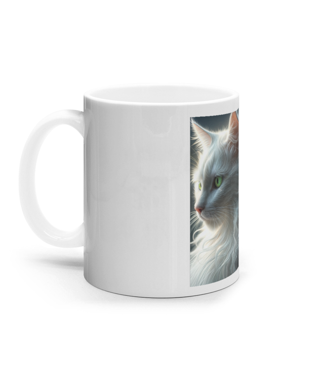 Pisica alba cu ochi verzi Cana Ceramica Alba