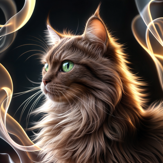 Pisica maro cu ochi verzi