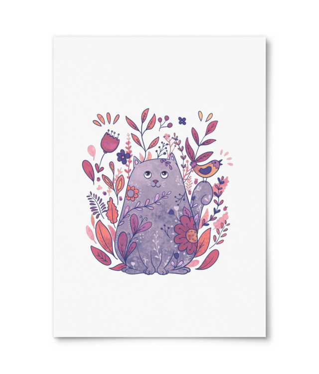 Flower Cat Giclée Fine Art - Portrait | William Turner