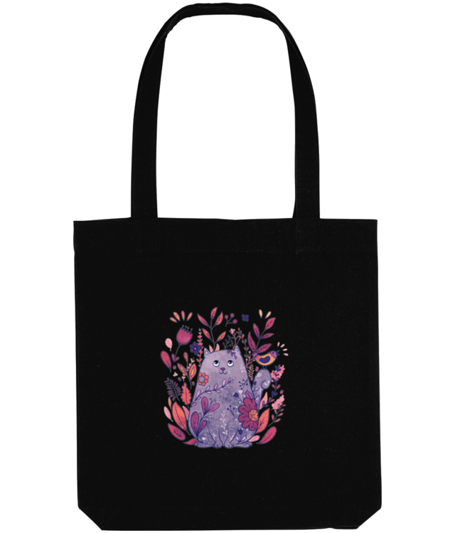 Flower Cat Tote Bag