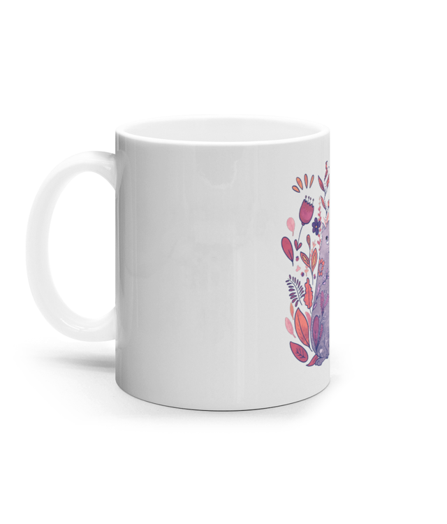 Flower Cat Cana Ceramica Alba