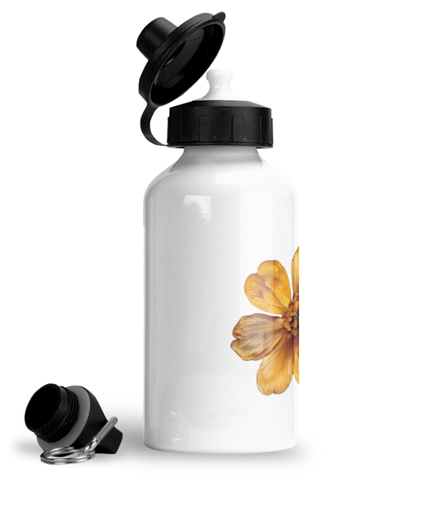 Zamburi cu grai, Bidon Sport Din Aluminiu Cu Carabina, Yellow Flower