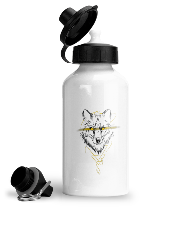 Apollo's Wolf Logo Bidon Sport Din Aluminiu Cu Carabina