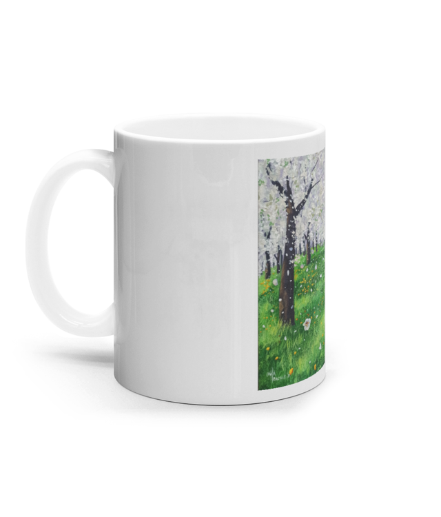 Cana cu print de arta "Parfum proaspat", Oana Neacsu Art Cana Ceramica Alba