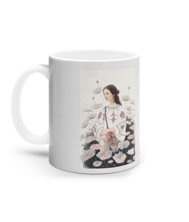 Taina din inima florilor Cana Ceramica Alba