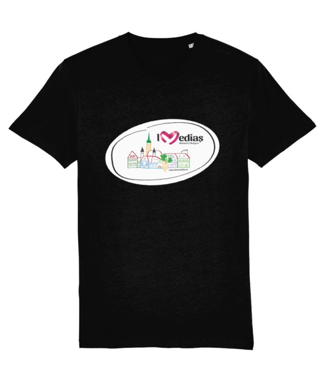 Tricou unisex din bumbac organic Crafter - I Love Mediaș by the kids, logo original