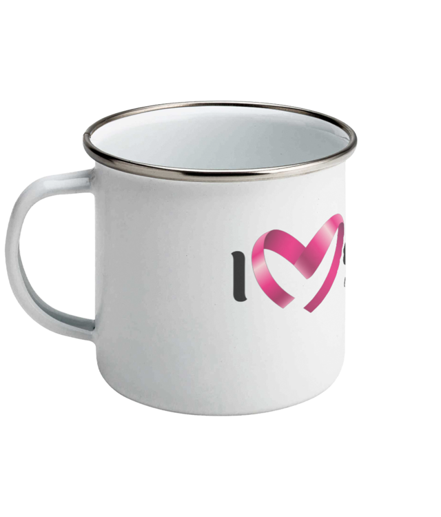 Cană emailată - cu logo I Love Mediaș negru