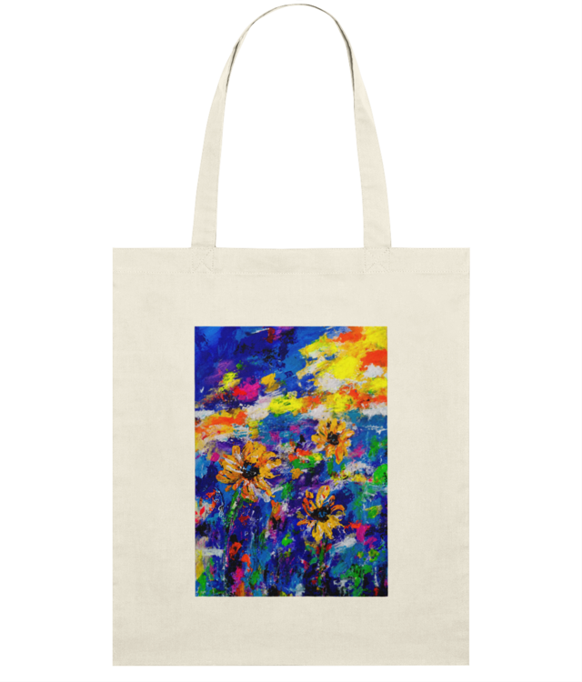 Greeting the Solar Eclipse | Original Painting Light Tote Bag