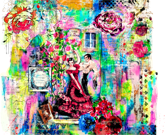 The Pulse of Flamenco | Mixed Media Art