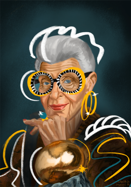Iris Apfel scribbles