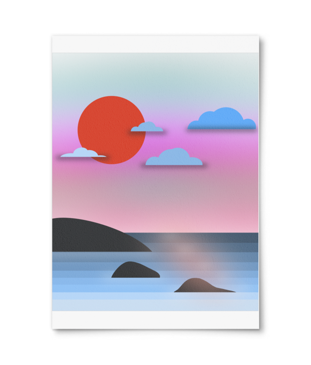 Pacific coast sunset William Turner | A4 Portrait