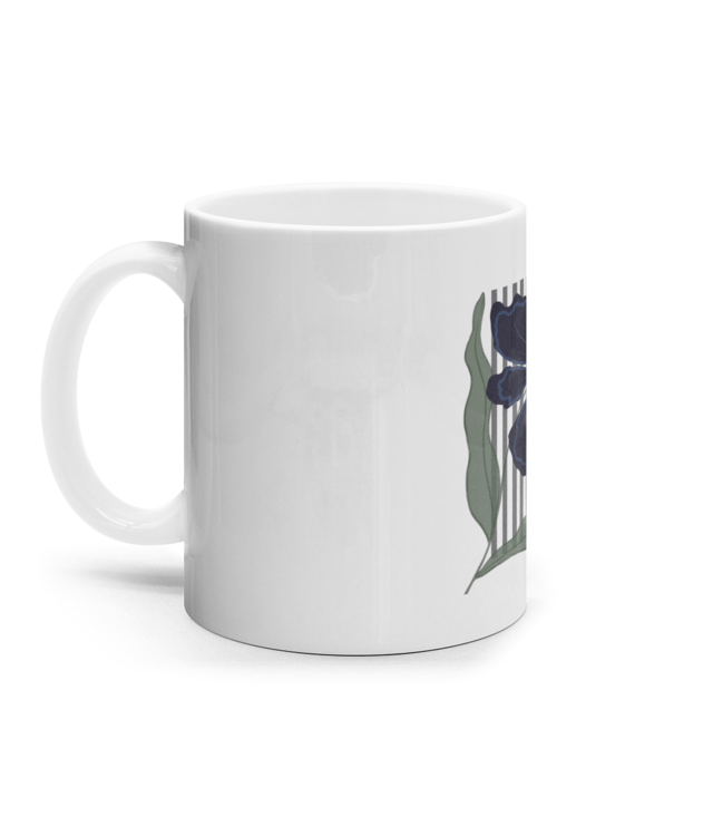 Floare minimalism  Cana Ceramica Alba