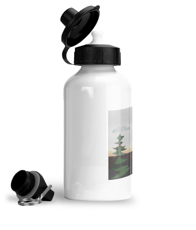Bear walking in the woods Bidon Sport Din Aluminiu Cu Carabina
