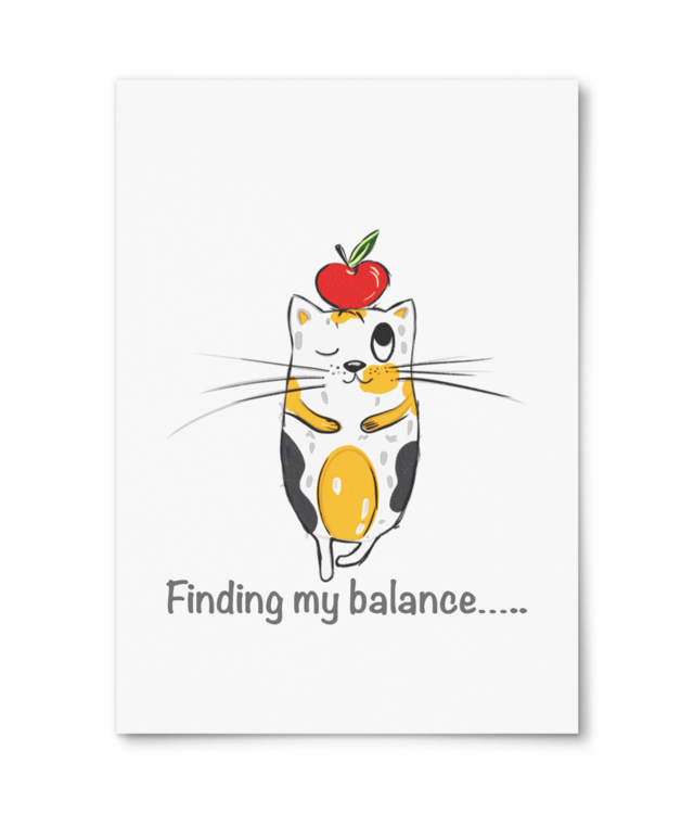 Finding my balance, cat yoga William Turner | A4 Portrait