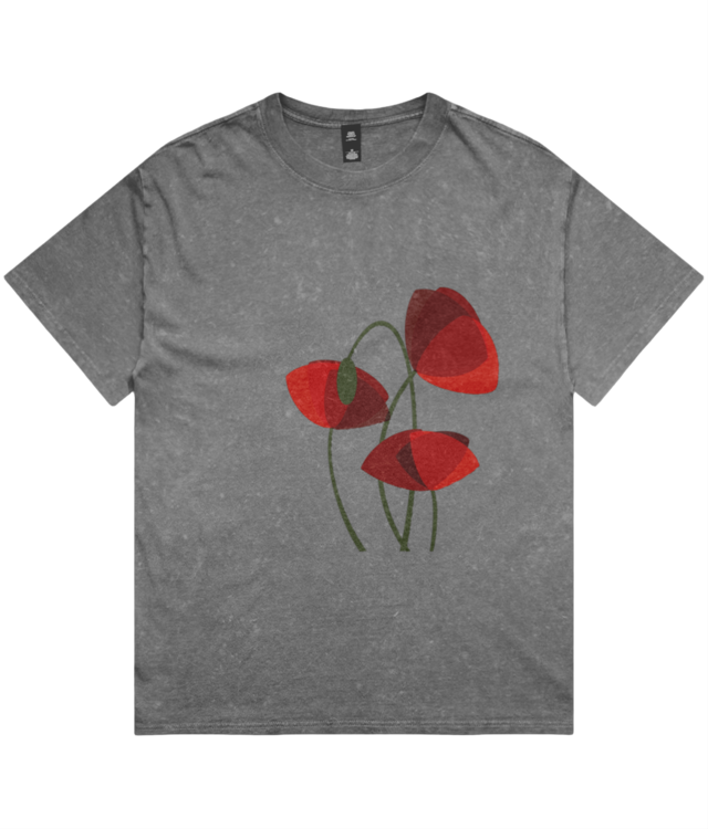 Flori de mac  AS Colour Stone Wash Heavy Tee | Unisex heavyweight stone wash tee