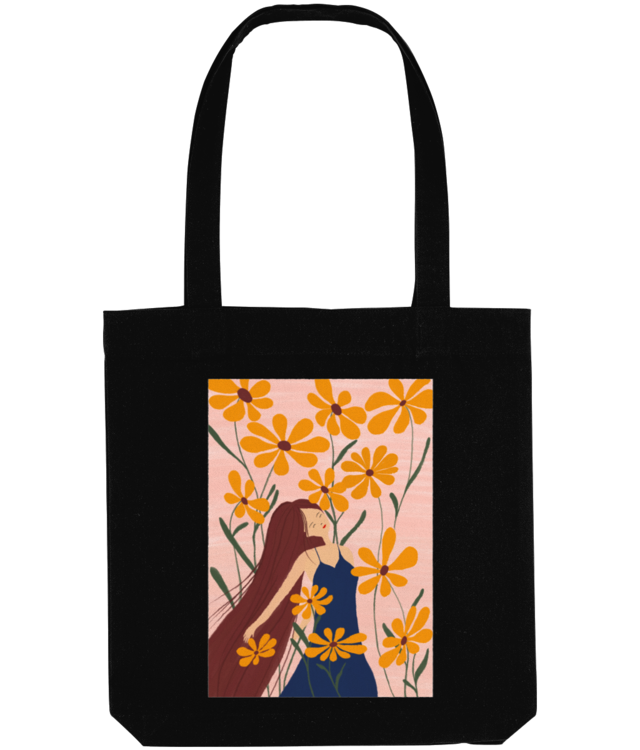 Woman Among Flowers Tote Bag