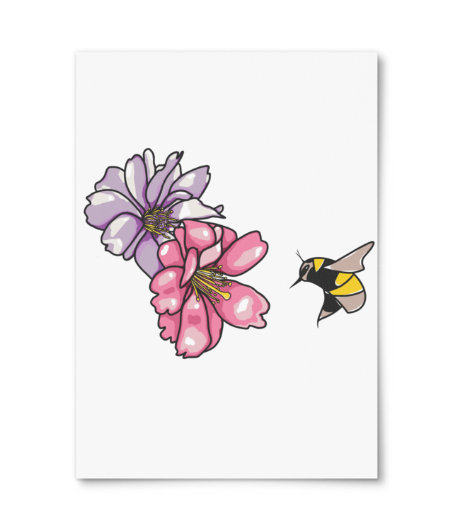 Flowers and bees Giclée Fine Art - Portrait | William Turner