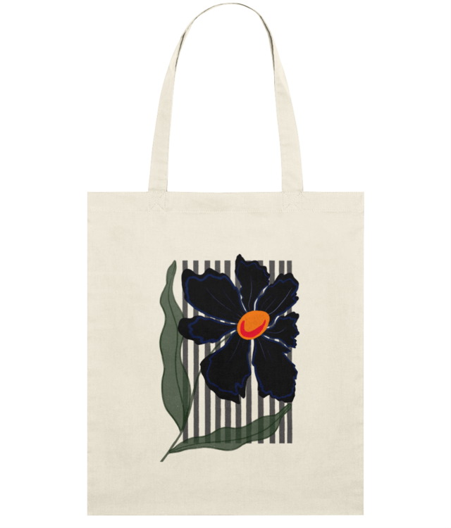 Minimal flower illustration with stripes  Light Tote Bag