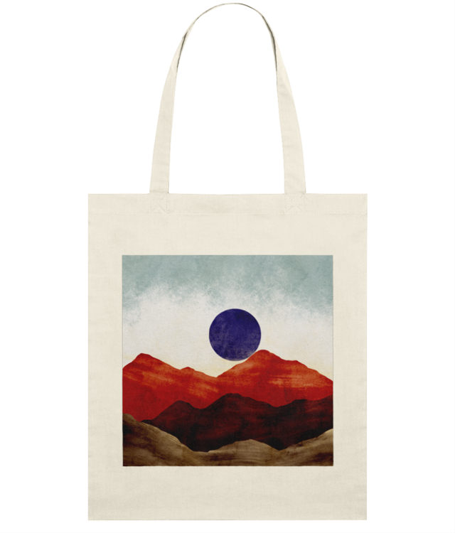 Moon and mountains retro Light Tote Bag
