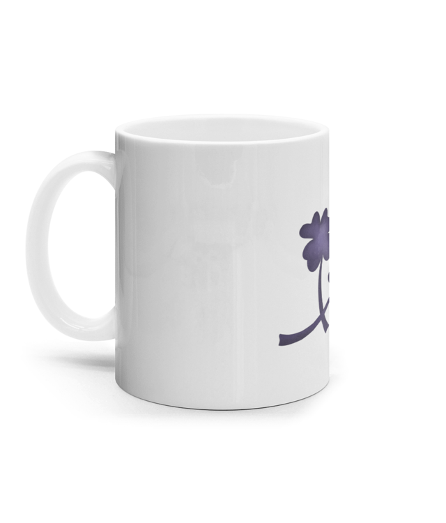 Trifoi cu patru foi Cana Ceramica Alba