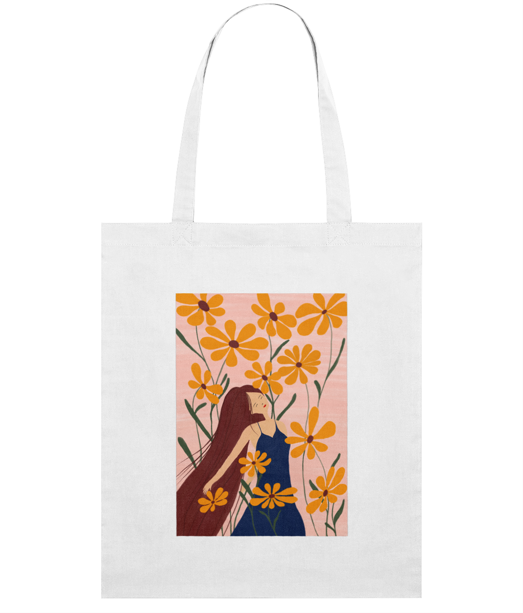 Woman Among Flowers Light Tote Bag