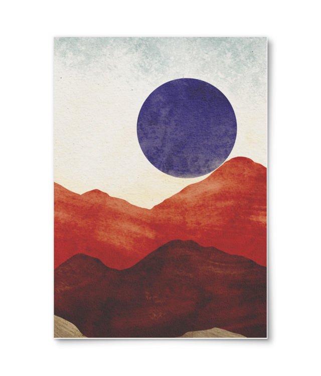 Moon and mountains retro William Turner | A4 Portrait