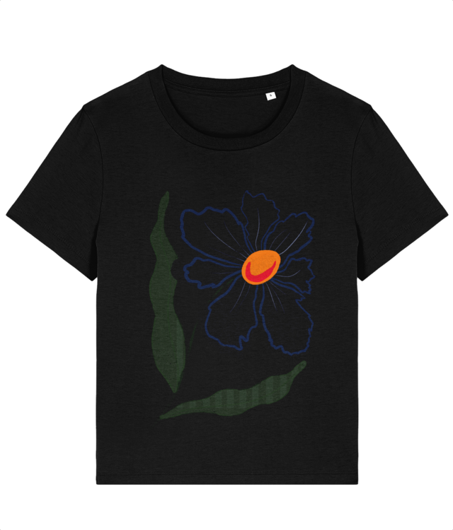 Minimal flower illustration with stripes  Stella Muser STTW172