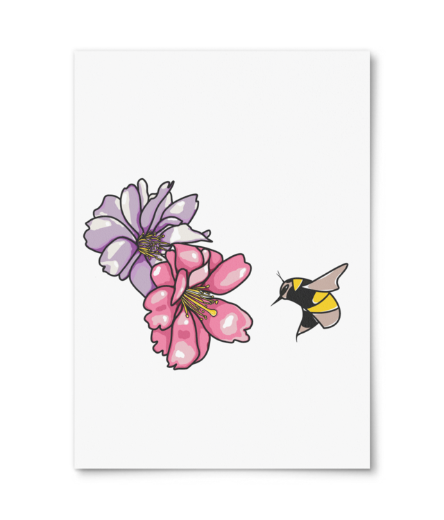 Flowers and bees Poster Premium - Portrait | Photo Matt Fibre 200