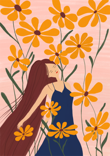Woman Among Flowers