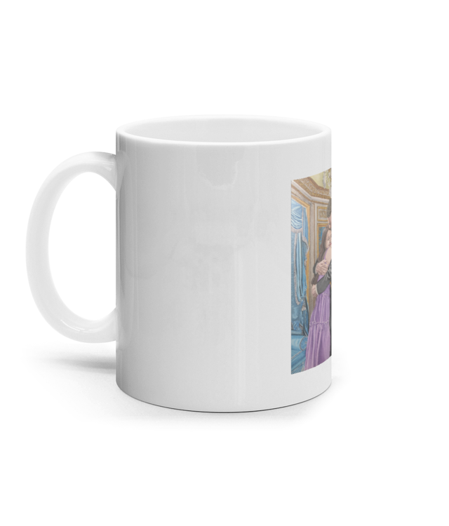 Îmbrățișați Cana Ceramica Alba