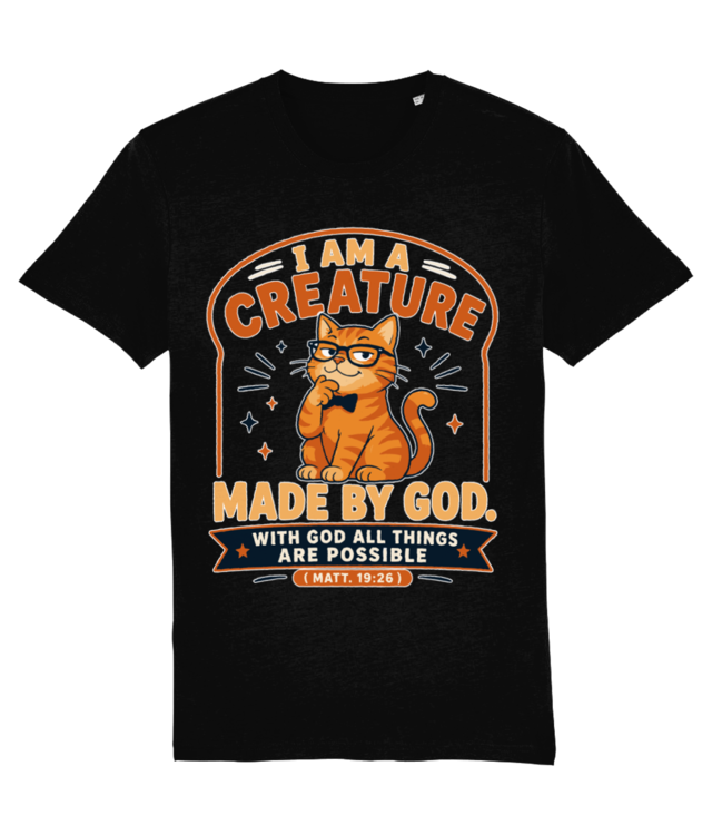 Christian Cat Lover Faith Apparel for Cat Owners Matthew 19:26 Creator 2.0
