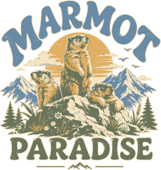 Alpine Mountain Rodent Paradise Vintage Wildlife Graphic