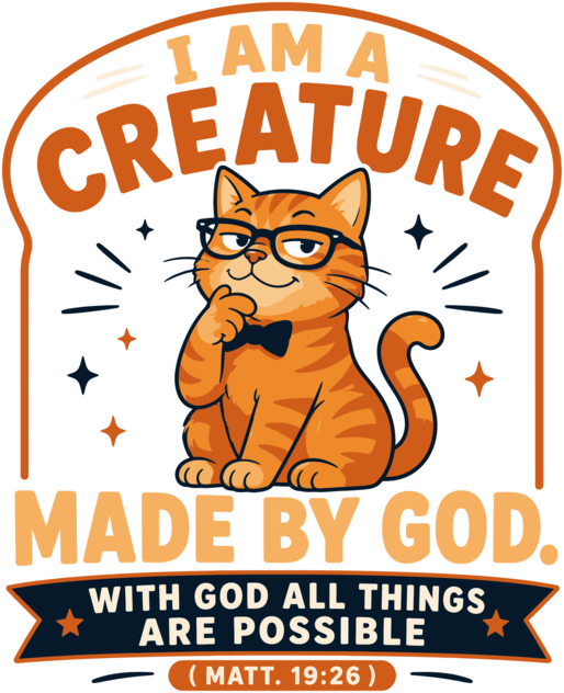 Christian Cat Lover Faith Apparel for Cat Owners Matthew 19:26