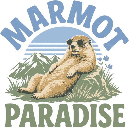 Cool Alpine Rodent Marmot Relaxing Vintage Outdoor Graphic