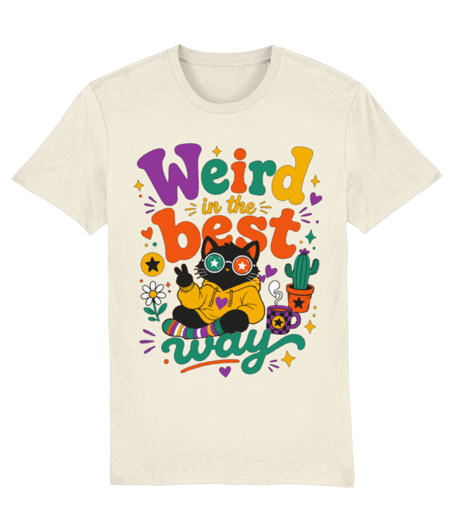 Funny Black Cat Hippie Quote Weird In The Best Way Retro Cat Humor Creator 2.0