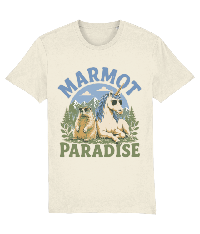 Marmot Paradise Unicorn Retro Camping Nature Graphic Tee Creator 2.0