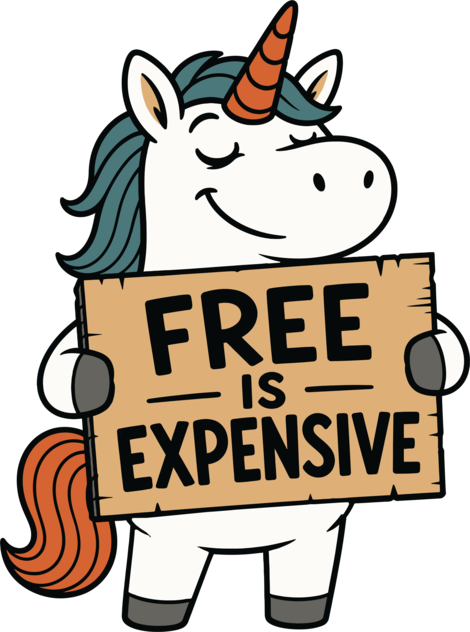 Free Is Expensive Funny Frugal Living Unicorn