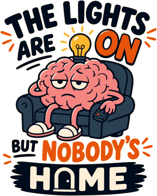 Funny Brain Fog Humor Design for Introverts Office Workers and Students