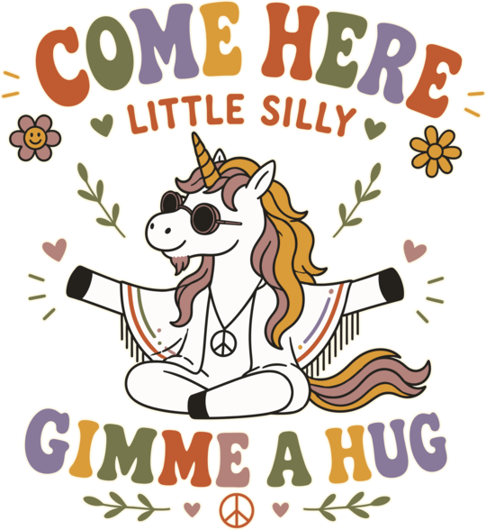 Funny Hippie Unicorn Design for Kindness and Positive Vibes