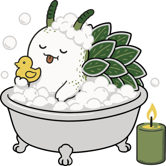 Funny Leaf Sheep Sea Slug Spa Day Cartoon Cute Self Care Ocean Animal