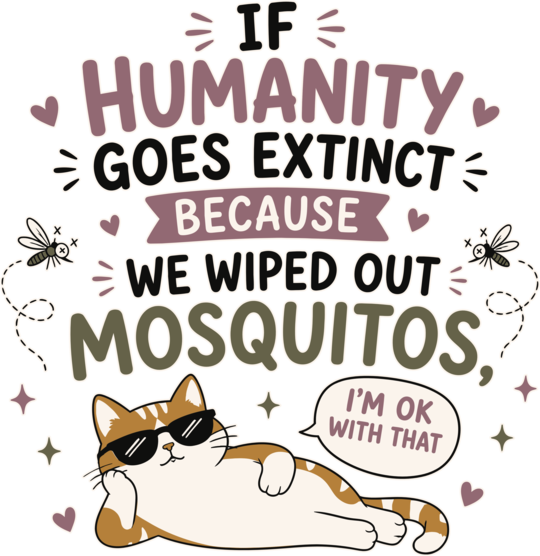 Funny Mosquito Hater Cat Lover Quote Anti Mosquito Humor