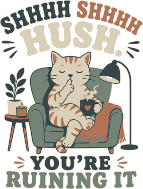 Funny Orange Cat and Coffee Humor for Introverts and Quiet Morning Lovers