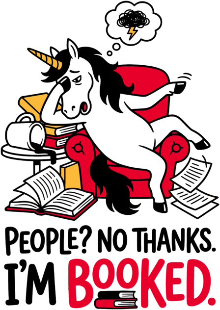 Introverted Unicorn People No Thanks I'm Booked Book Lover