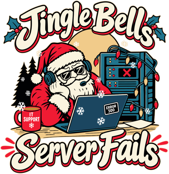 Jingle Xmas Bells Server Fails IT Support Santa Christmas