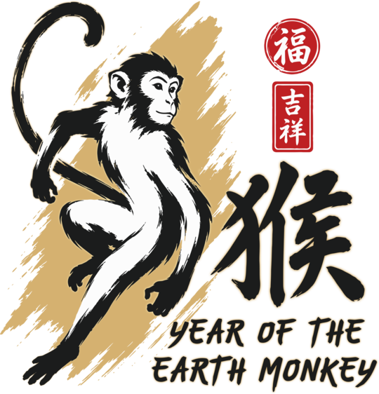 Year of the Monkey Chinese Zodiac Earth Monkey Lunar New Year