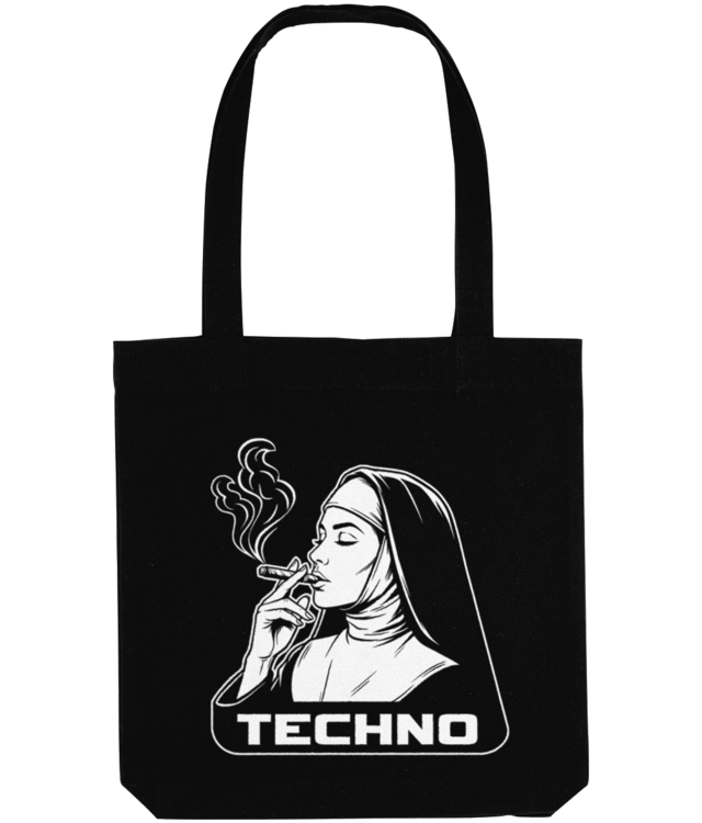 Techno nun black Tote Bag