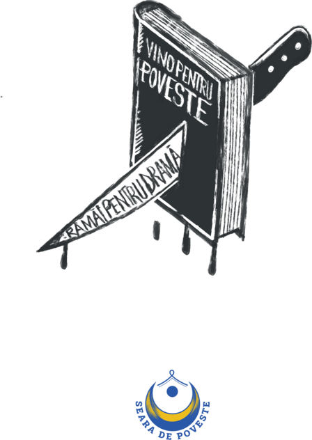 Sdp logo Vino pentru poveste, stai pentru drama