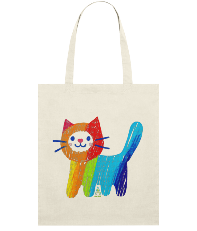 Rainbow Smitten Kitten  Light Tote Bag