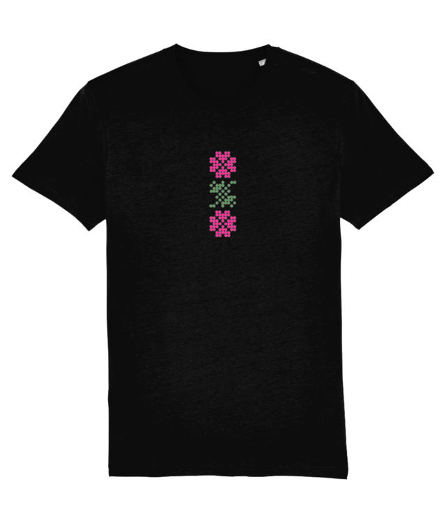 Motiv tradițional Oltenia, reinterpretat | Creator 2.0 | Pink & Green Illustration