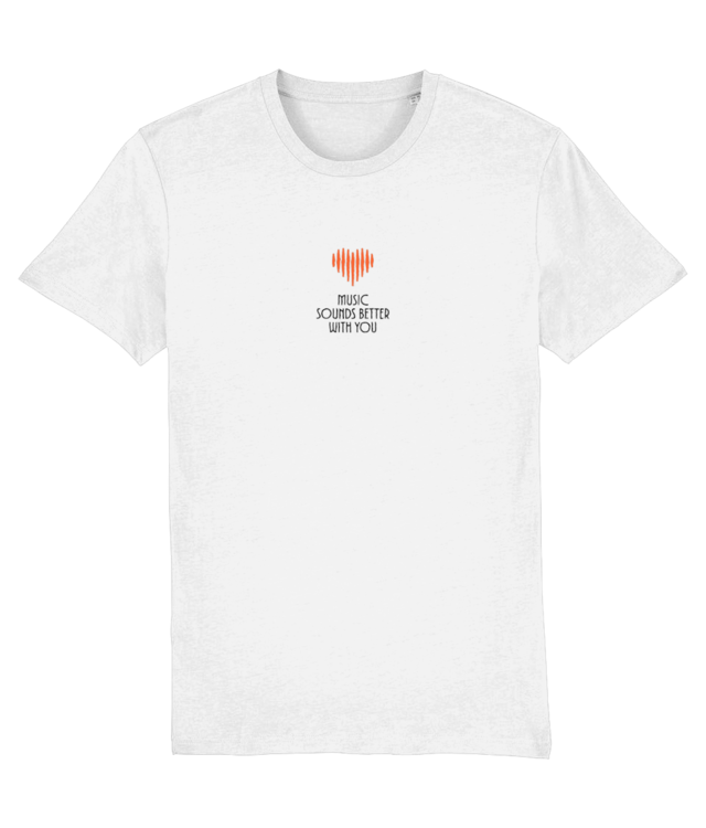 Heart-Shaped Soundwave, ”Music Sounds Better with You” | Creator 2.0 | Orange & Black Illustration